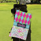 Harlequin & Peace Signs Microfiber Golf Towels - Small - LIFESTYLE