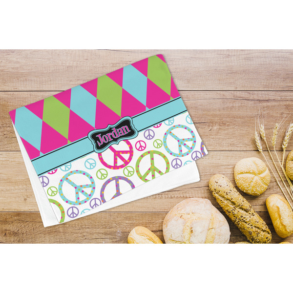 Harlequin & Peace Signs Microfiber Kitchen Towel - LIFESTYLE