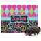 Harlequin & Peace Signs Dog Blanket - Large (Personalized)