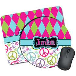 Harlequin & Peace Signs Mouse Pad (Personalized)