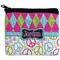 Harlequin & Peace Signs Neoprene Coin Purse - Front