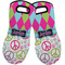 Harlequin & Peace Signs Neoprene Oven Mitts - Set of 2 w/ Name or Text