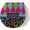 Harlequin & Peace Signs New Baby Burp Folded
