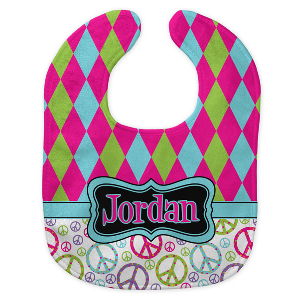 Harlequin & Peace Signs New Bib Flat Approval