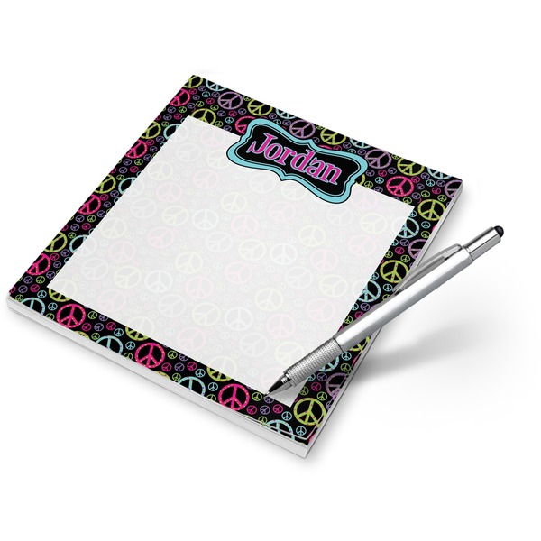 Custom Harlequin & Peace Signs Notepad (Personalized)