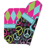 Harlequin & Peace Signs Dining Table Mat - Octagon (Double-Sided) w/ Name or Text