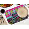 Harlequin & Peace Signs Octagon Placemat - Single front (LIFESTYLE) Flatlay