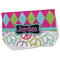 Harlequin & Peace Signs Burp Cloth - Fleece w/ Name or Text