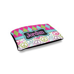 Harlequin & Peace Signs Outdoor Dog Bed - Small (Personalized)