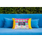 Harlequin & Peace Signs Outdoor Throw Pillow  - LIFESTYLE (Rectangular - 20x14)