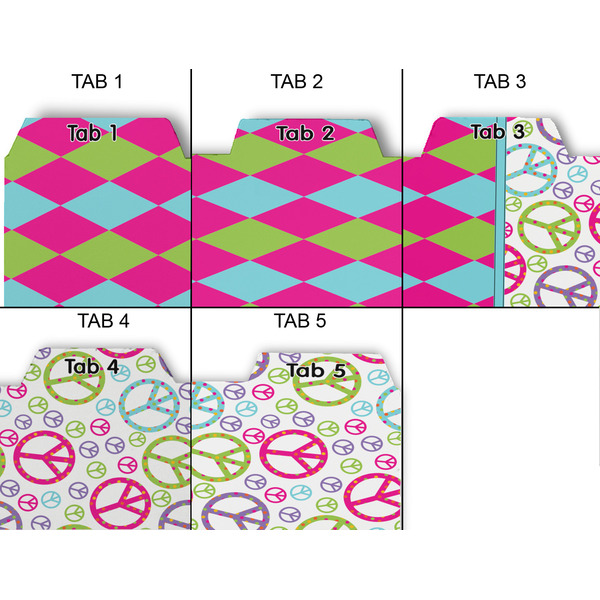 Harlequin & Peace Signs Page Dividers - Set of 5 - Approval