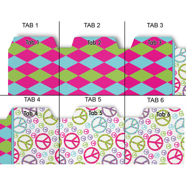 Harlequin & Peace Signs Page Dividers - Set of 6 - Approval