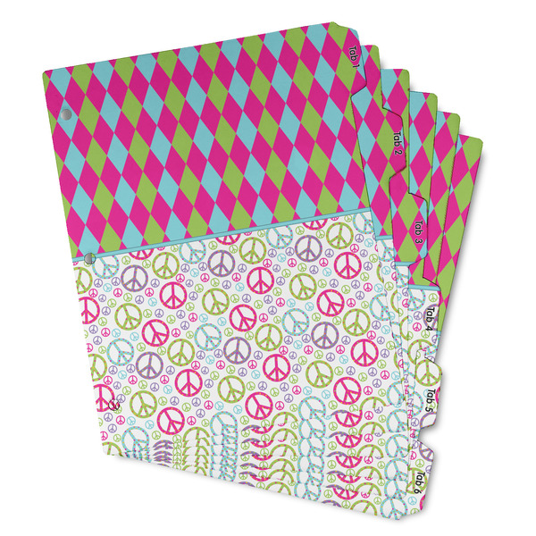 Harlequin & Peace Signs Page Dividers - Set of 6 - Main/Front