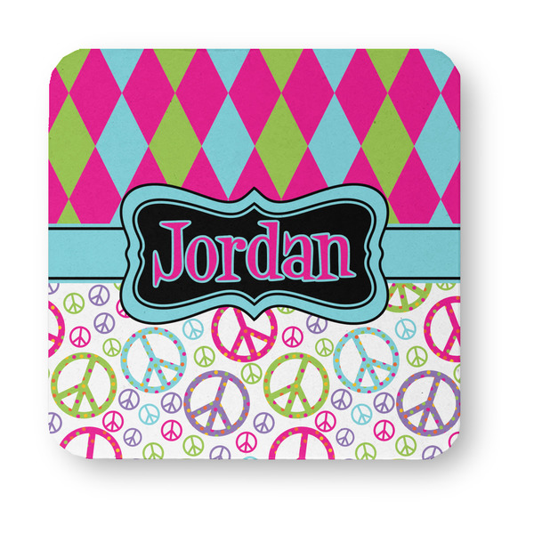 Harlequin & Peace Signs Paper Coasters - Approval