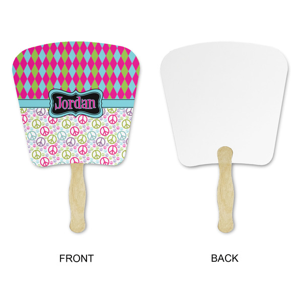 Harlequin & Peace Signs Paper Fans - Approval