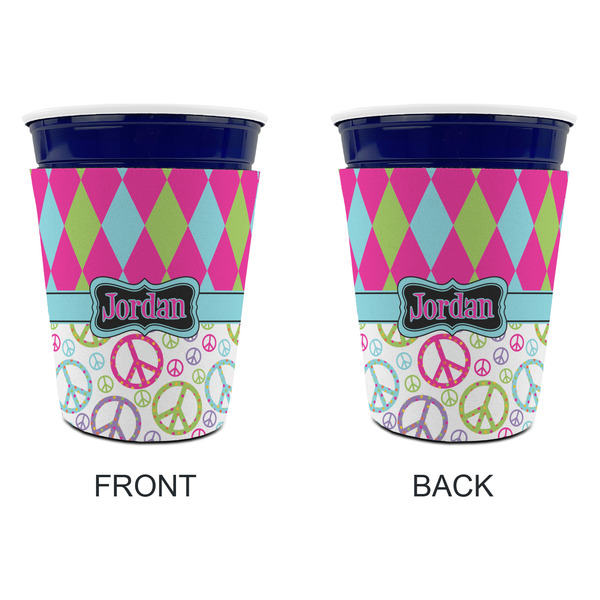 Harlequin & Peace Signs Party Cup Sleeves - without bottom - Approval