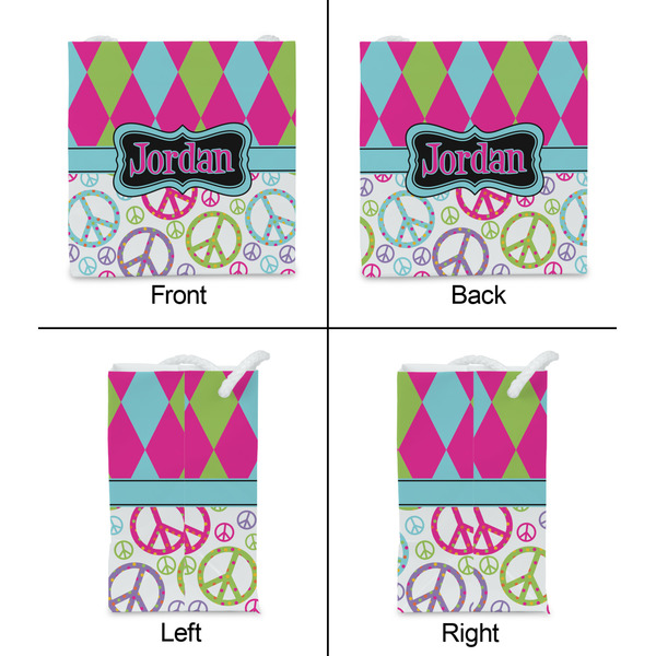Harlequin & Peace Signs Party Favor Gift Bag - Matte - Approval