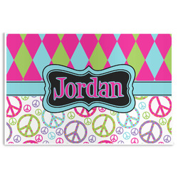 Harlequin & Peace Signs Disposable Paper Placemats (Personalized)