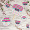Harlequin & Peace Signs Party Supplies Combination Image - All items - Plates, Coasters, Fans
