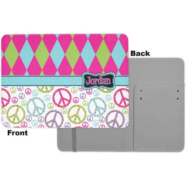 Harlequin & Peace Signs Passport Holder - Apvl