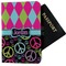 Harlequin & Peace Signs Passport Holder - Fabric (Personalized)