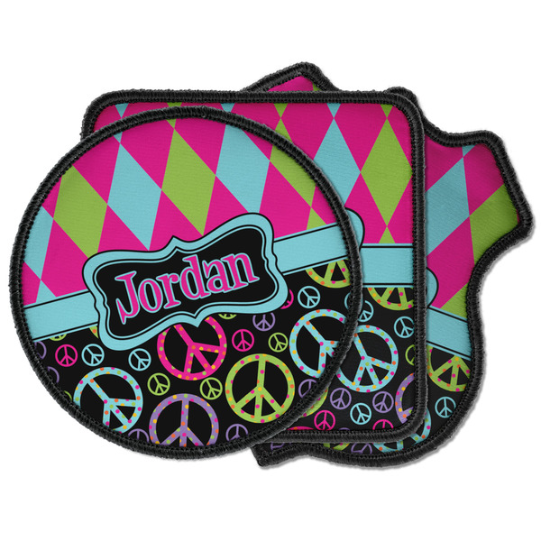 Custom Harlequin & Peace Signs Iron on Patches (Personalized)