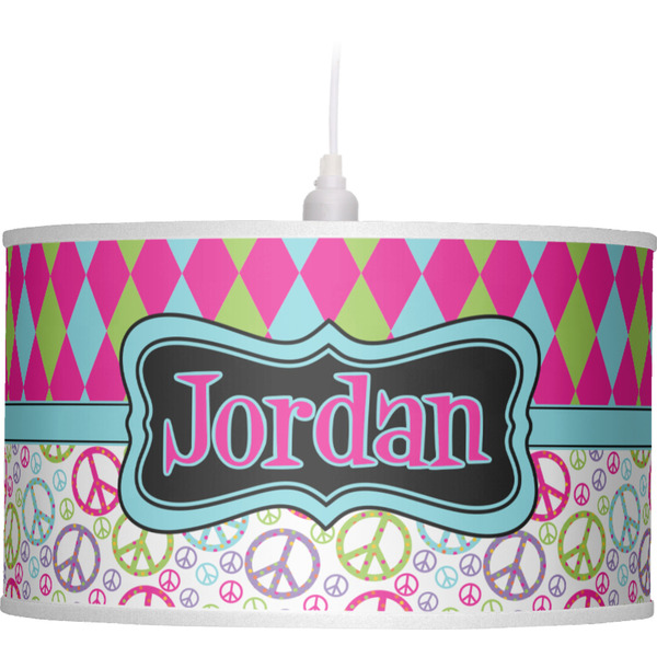 Harlequin & Peace Signs Pendant Lamp Shade
