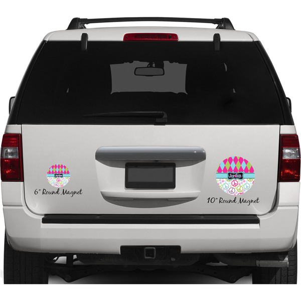 Harlequin & Peace Signs Personalized Car Magnets on Ford Explorer