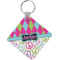 Harlequin & Peace Signs Personalized Diamond Key Chain
