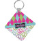 Harlequin & Peace Signs Diamond Plastic Keychain w/ Name or Text