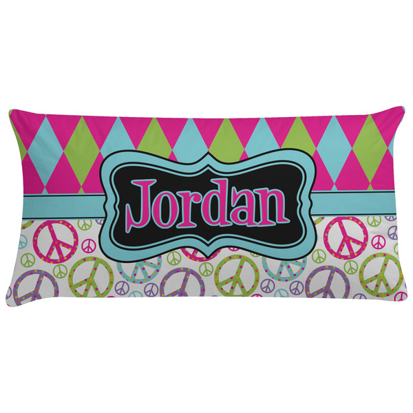 Custom Harlequin & Peace Signs Pillow Case (Personalized)
