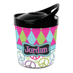 Harlequin & Peace Signs Plastic Ice Bucket (Personalized)