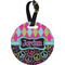Harlequin & Peace Signs Personalized Round Luggage Tag
