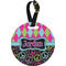 Harlequin & Peace Signs Plastic Luggage Tag - Round (Personalized)