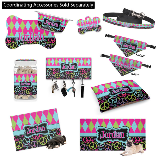 Harlequin & Peace Signs Customized Pet Accessories