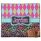 Harlequin & Peace Signs Outdoor Picnic Blanket (Personalized)