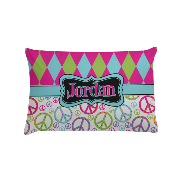 Custom Harlequin & Peace Signs Pillow Case - Standard (Personalized)