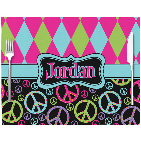 Harlequin & Peace Signs Placemat with Props
