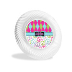 Harlequin & Peace Signs Plastic Party Appetizer & Dessert Plates - 6" (Personalized)