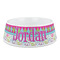 Harlequin & Peace Signs Plastic Dog Bowl - Medium (Personalized)