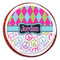 Harlequin & Peace Signs Printed Icing Circle - Large - On Cookie