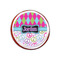Harlequin & Peace Signs Printed Icing Circle - XSmall - On Cookie
