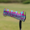 Harlequin & Peace Signs Putter Cover - On Putter
