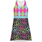 Harlequin & Peace Signs Racerback Dress (Personalized)