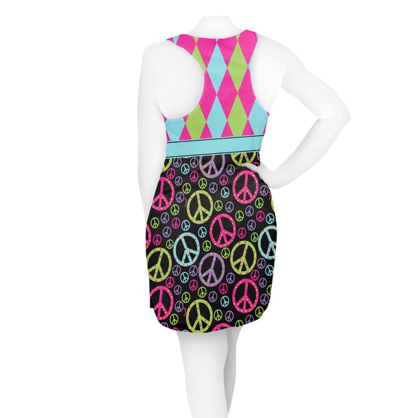 Harlequin & Peace Signs Racerback Dress - On Model - Back