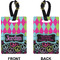 Harlequin & Peace Signs Rectangle Luggage Tag (Front + Back)