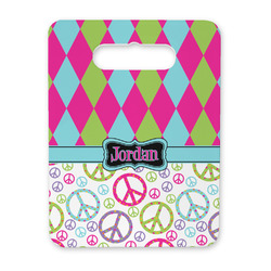 Harlequin & Peace Signs Rectangular Trivet with Handle (Personalized)