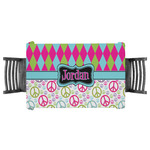 Harlequin & Peace Signs Tablecloth - 58"x58" (Personalized)