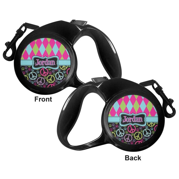 Harlequin & Peace Signs Retractable Dog Leash - Small - Apvl