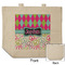 Harlequin & Peace Signs Reusable Cotton Grocery Bag - Front & Back View